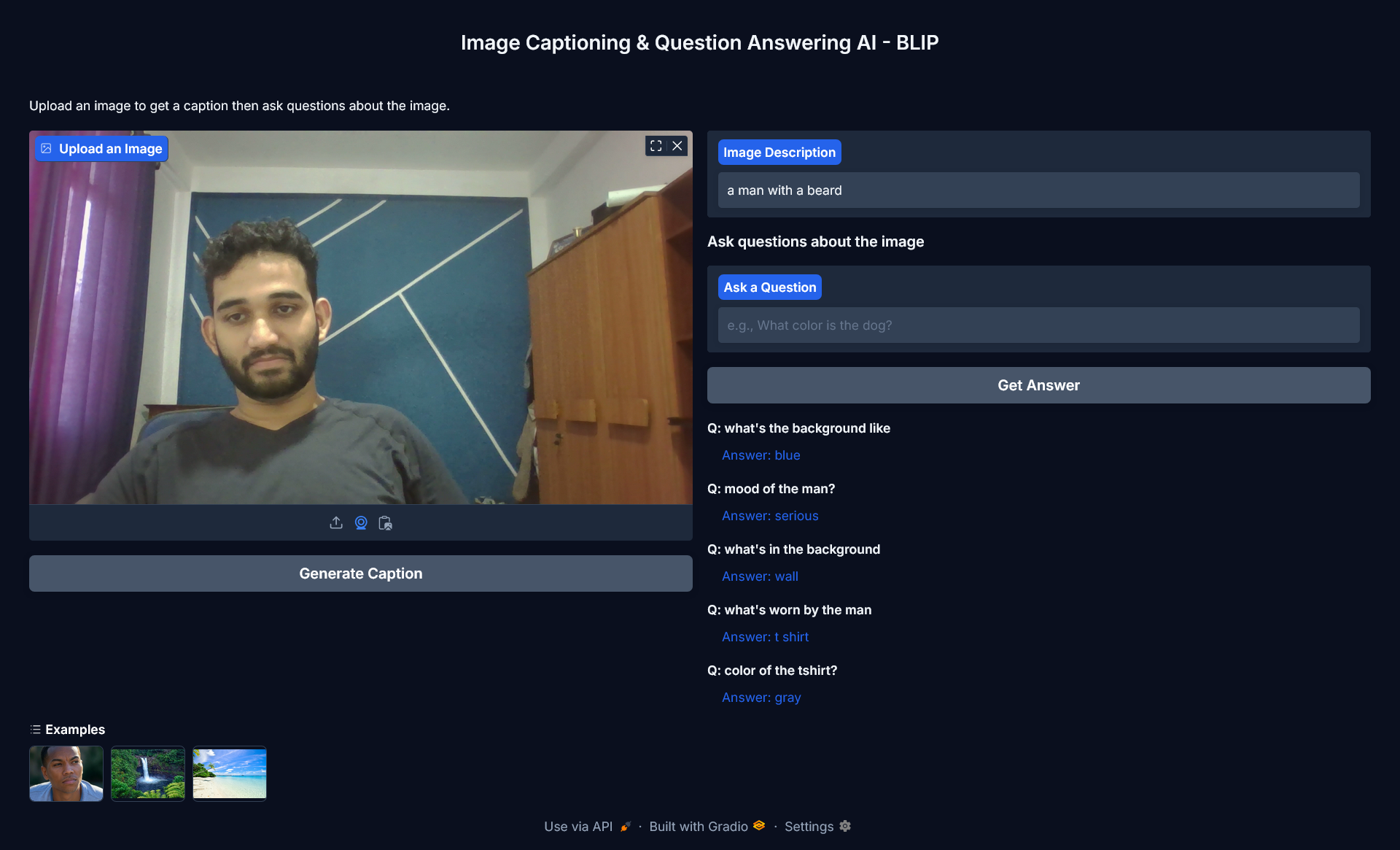 Image Captioning and Visual Question Answering AI using Hugging Face models